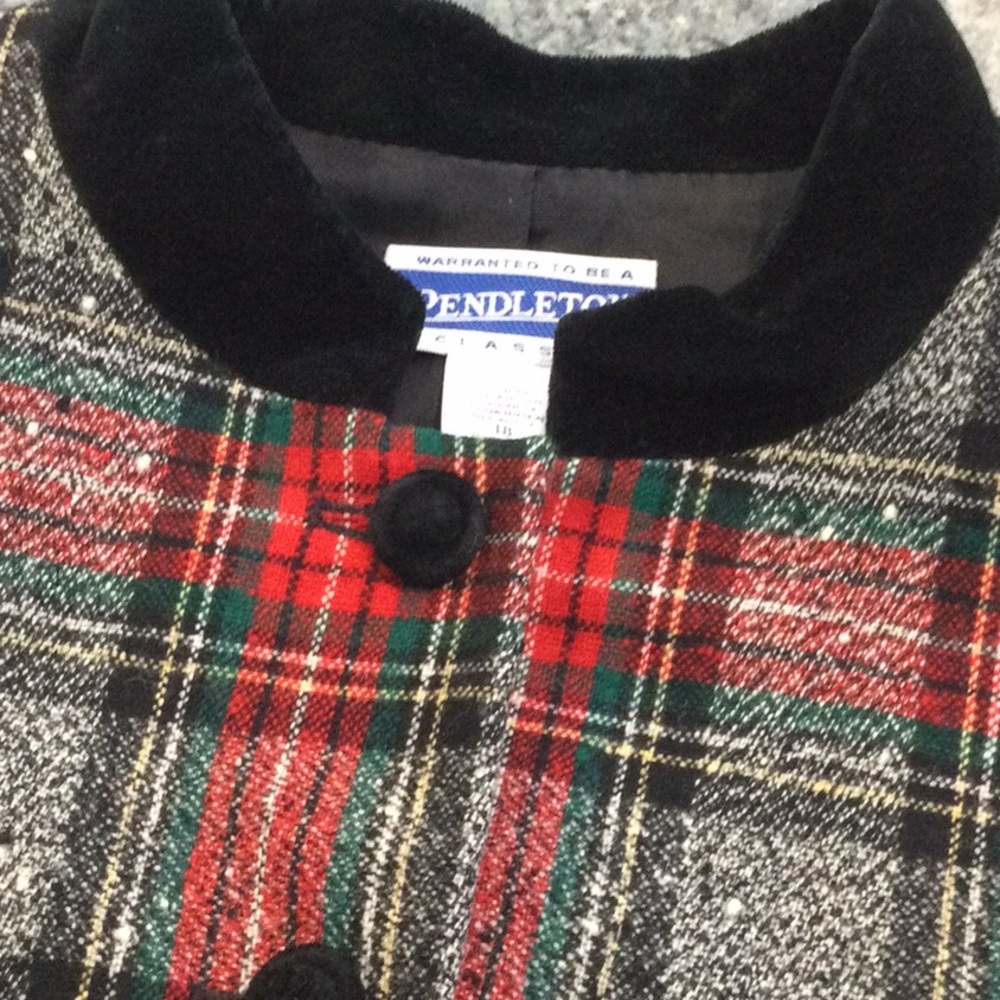 Pendleton Plaid Blazer - Red, Green, Black